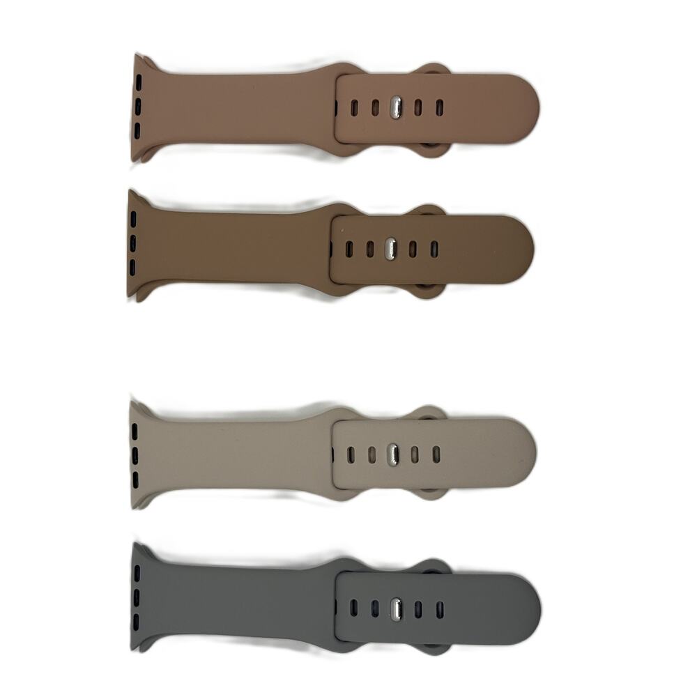 Generic Soft Silicone Watch Bands Gray Tan Brown Beige for iWatch 38-45mm